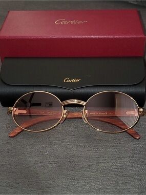 Cartier Gold Frame Sunglasses with Brown Lenses